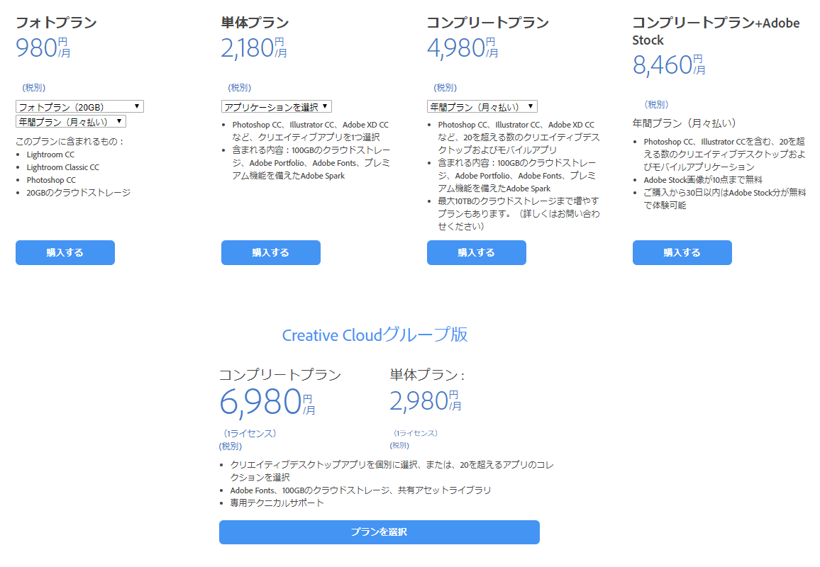 19年2月 Adobe Creative Cloudの値上額一覧 コンプリートプランは11 強の負担増 Uzurea Net