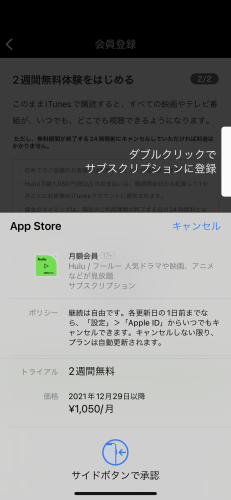iOS App Storeの
サブスクリプション登録