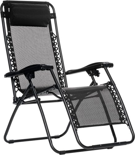 Amazonベーシック 椅子 折りたたみ ゼログラビティーチェア インフィニティチェア ブラック