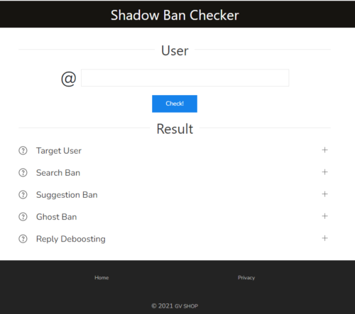 Shadow Ban Checker