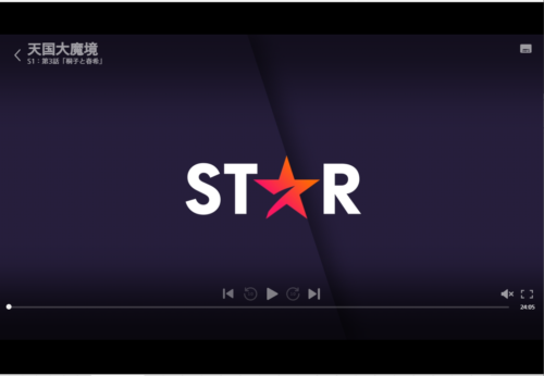Disney+で『STAR』のロゴが表示された後、なにも進まなくなった状態