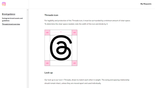 Threadsの公式ロゴデータ配布ページ スクリーンショット