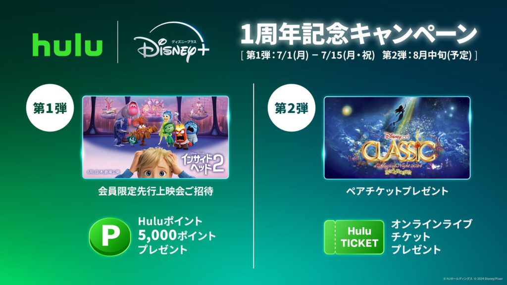 Hulu | Disney+ セットプラン1周年記念キャンペーン