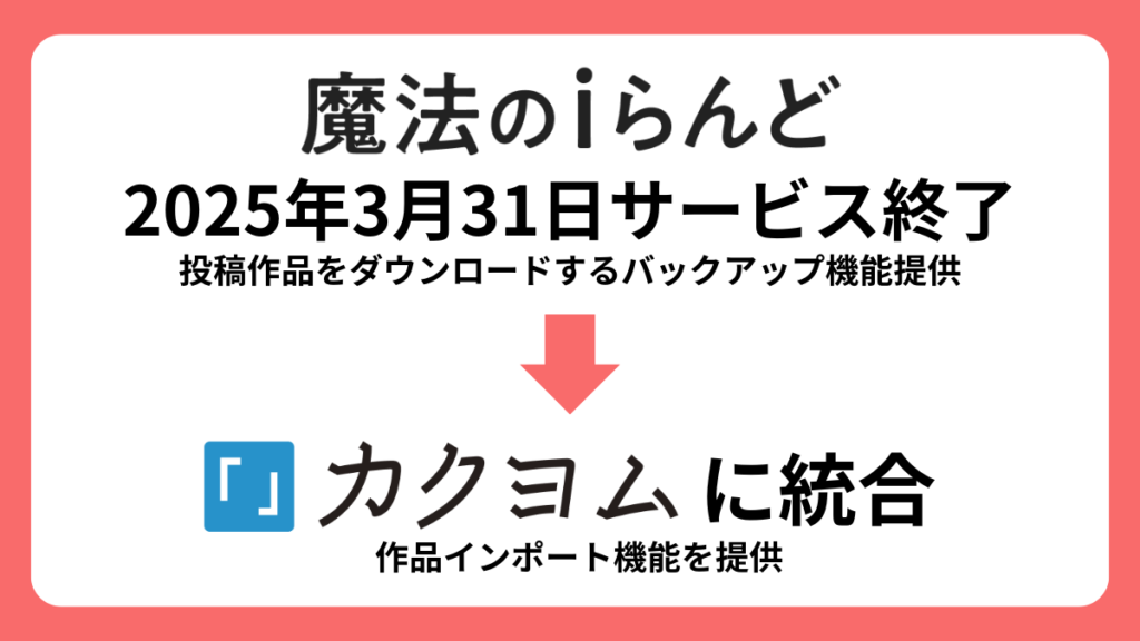 小説投稿サイト「魔法のiらんど」サービス終了