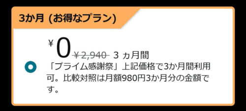 3か月（お得なプラン）表示