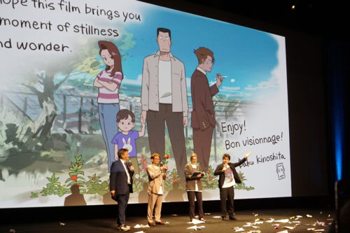 公式上映に登壇した⽊下⻨監督・松尾亮⼀郎プロデューサー