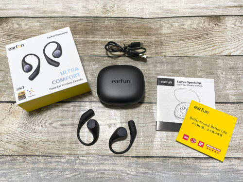 EarFun『Open Jump』のパッケージに含まれる内容