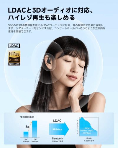 EarFun『Open Jump』はLDAC対応