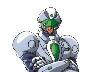 ▲『特務戦隊シャインズマン』シャインズグレー（※原作者 橘皆無セル原画による原作バージョン）
