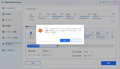 クローン作業開始確認