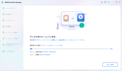 クローン作業中画面