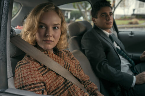 Past Kay (Rosy McEwen) and Past Marino (Jake Cannavale) in SCARPETTA SEASON 1
Photo Credit: Connie Chornuk