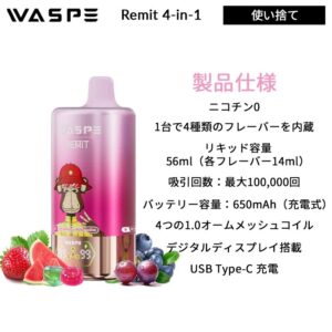 WASPE 4 in 1 100000 PUFFS Four Flavor 画像3