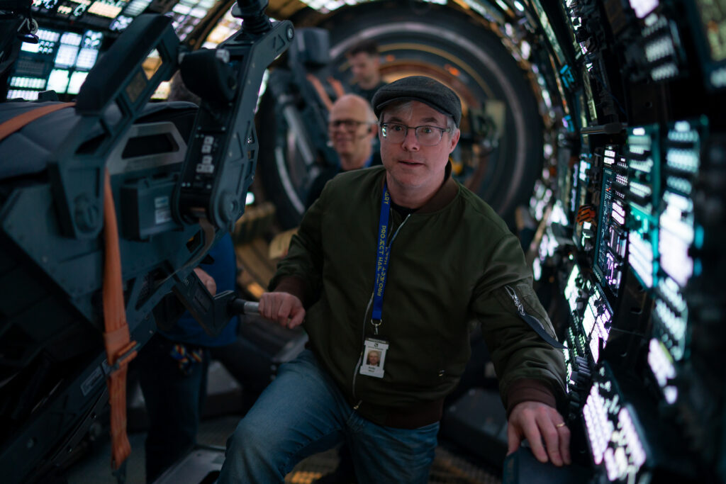 Project Hail Mary author Andy Weir on the set of PROJECT HAIL MARY, from Amazon MGM Studios.
Photo credit: Jonathan Olley