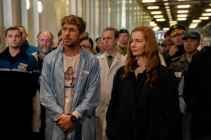 Ryan Gosling stars as Ryland Grace and Sandra Hüller as Eva Stratt in PROJECT HAIL MARY, from Amazon MGM Studios.
Photo credit: Jonathan Olley