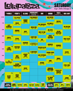 Lollapalooza公式 会場タイムテーブル最新版 Day3